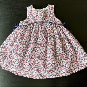 Janie and Jack Floral Sleeveless Dress with Bow Accents